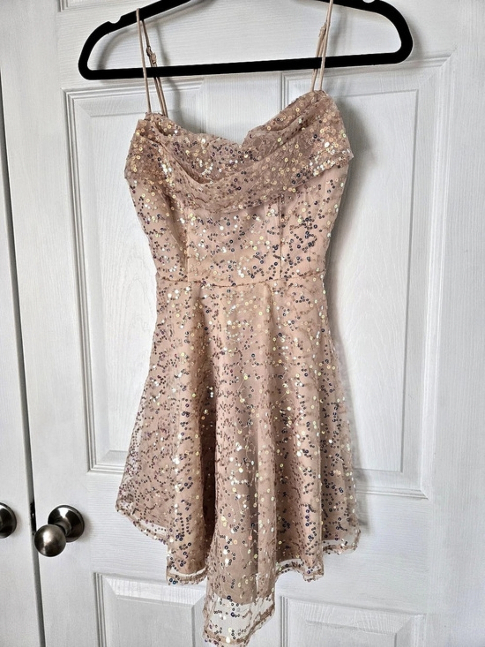 Selfie Leslie Gold Sequin Mini Dress NWT